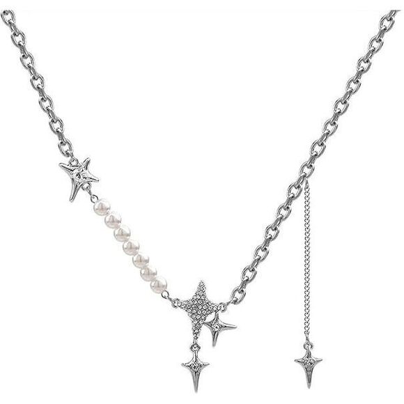 Irregular Y2k Star Necklace,Grunge Necklace,Y2k Aesthetic Necklace,Imitation-Pea - Picture 1 of 3